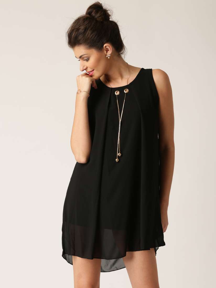 Buy QUIZ Women Black Solid Shift Dress Dresses for Women 1515189 Myntra
