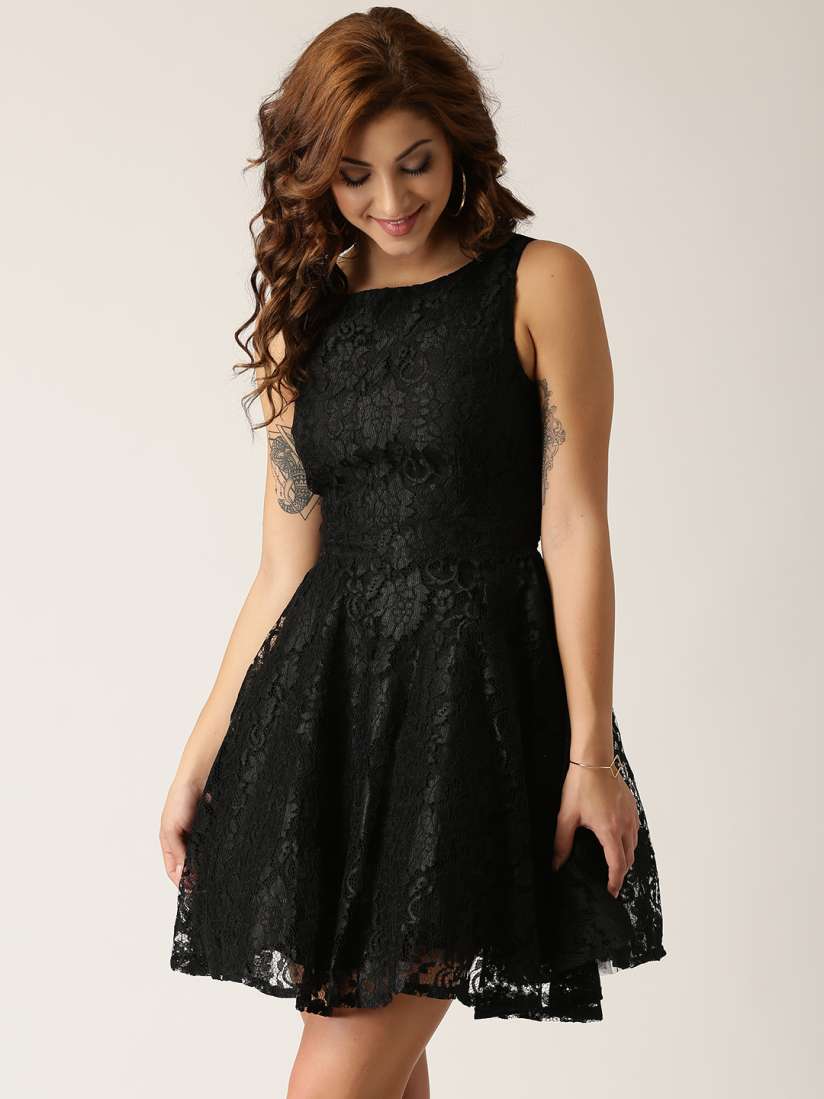 Quiz black lace dress shop