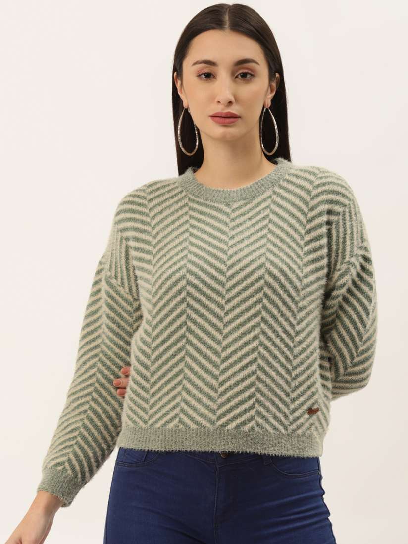 Buy Duke Women Green Chevron Pullover Sweaters for Women 15152888 Myntra
