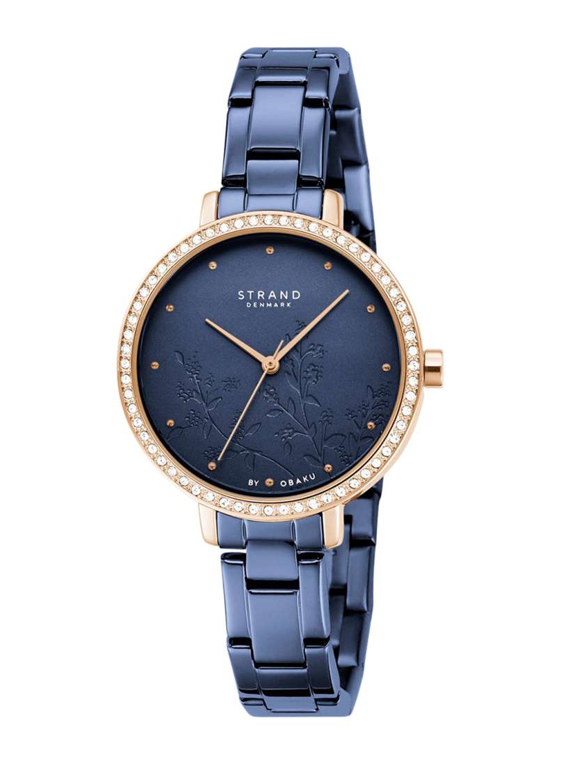 Buy STRAND BY OBAKU Women Blue Brass Embellished Dial Stainless Steel Strap Analogue Watch Watches for Women 15157374 Myntra