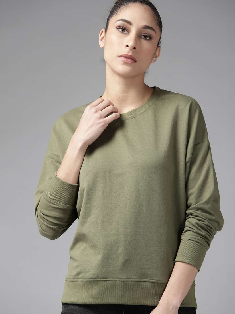 Sweatshirt olive green cheap