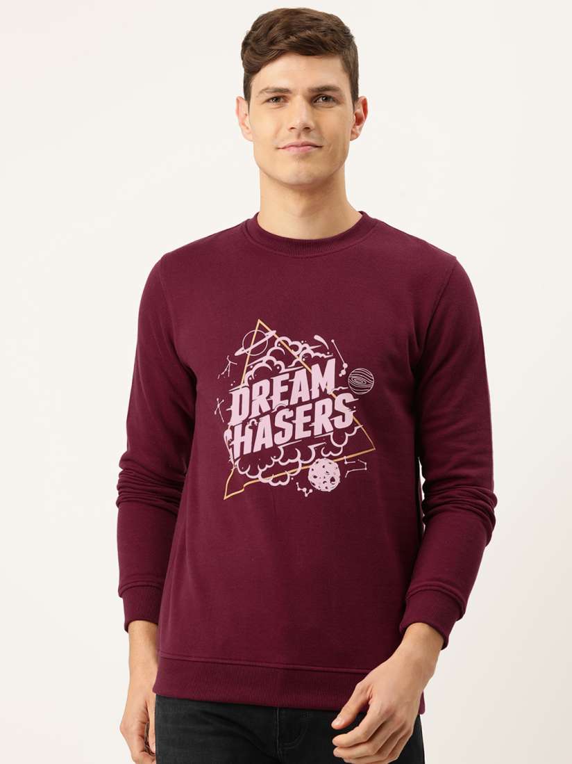 Buy PETER ENGLAND UNIVERSITY Men Maroon Printed Sweatshirt Sweatshirts for Men 15160808 Myntra
