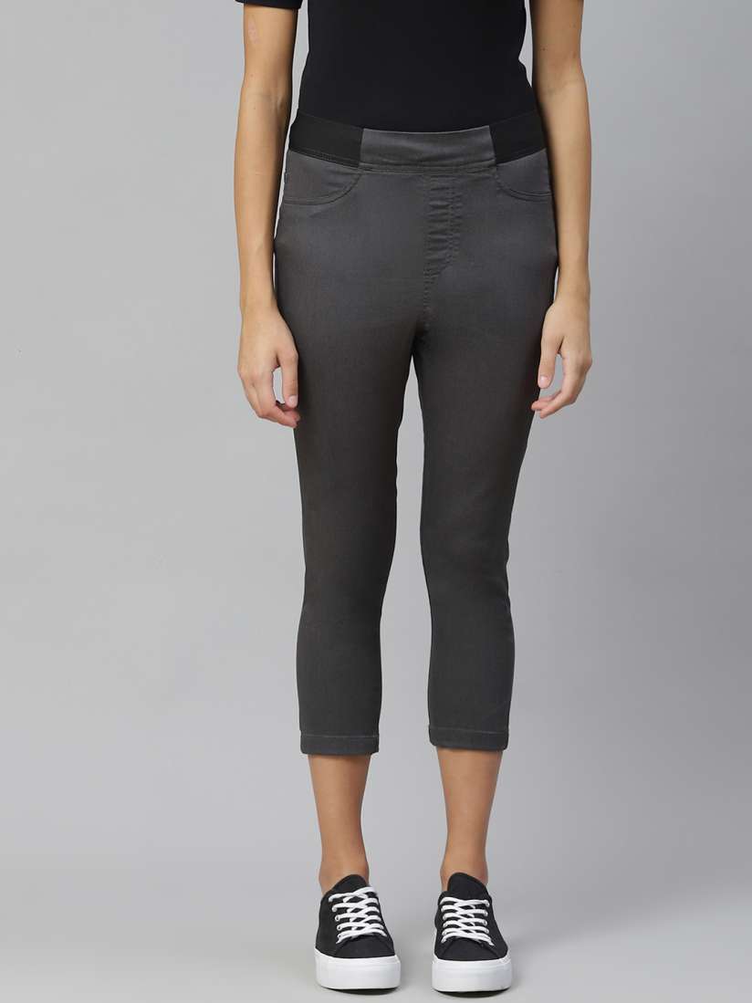 Grey cropped jeggings on sale