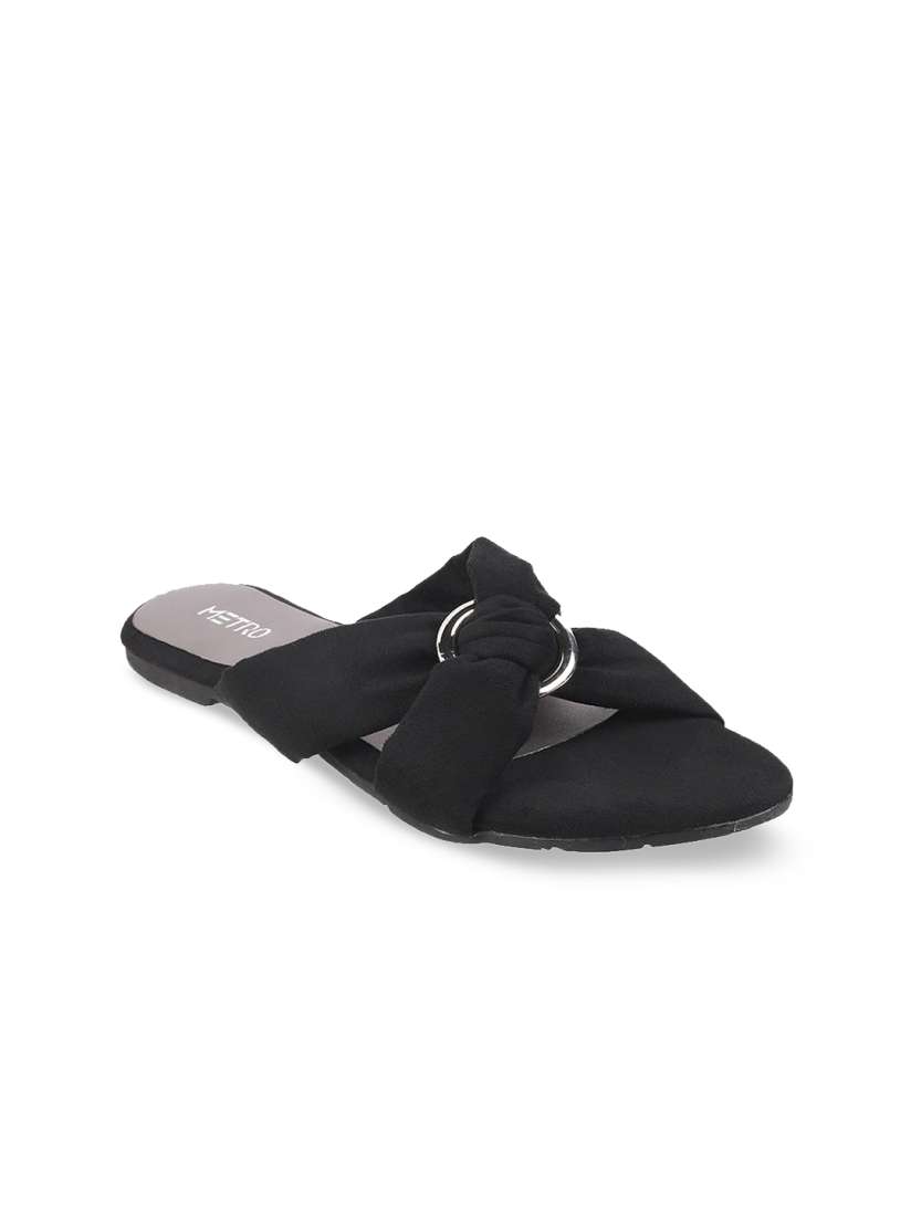 Buy Metro Women Black Open Toe Flats Flats for Women 15169064 Myntra