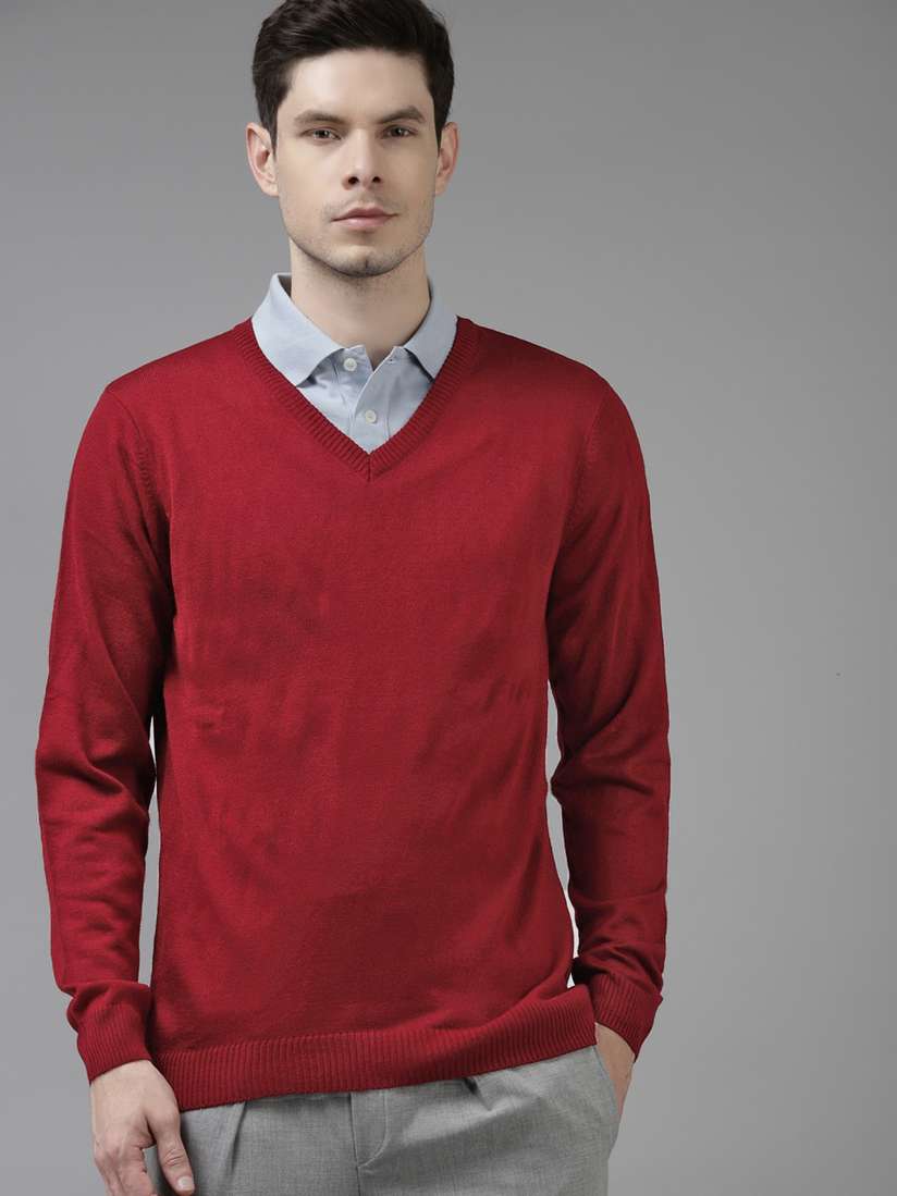 Maroon Sweater Van Heusen V Neck Sweater Buy Van Heusen Men Maroon