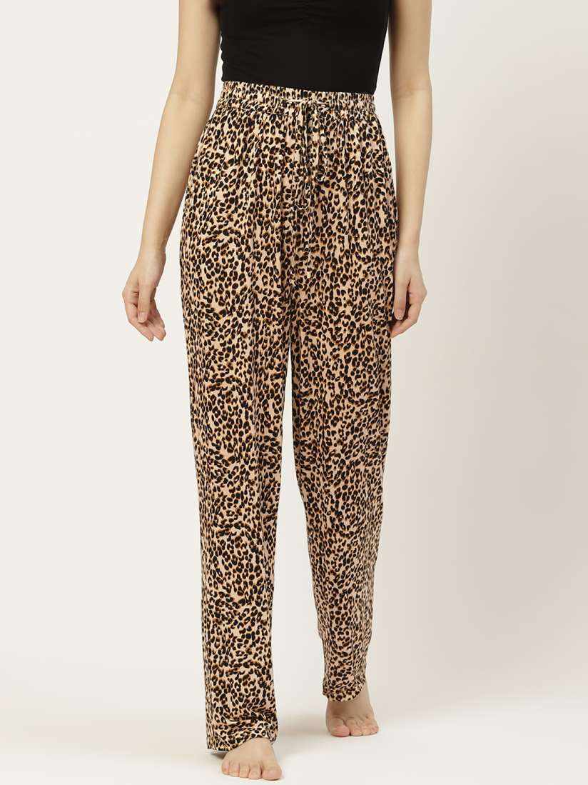Buy Not Just Pyjamas Women Beige Brown Animal Skin Printed Cotton Lounge Pants Lounge Pants for Women 15179016 Myntra