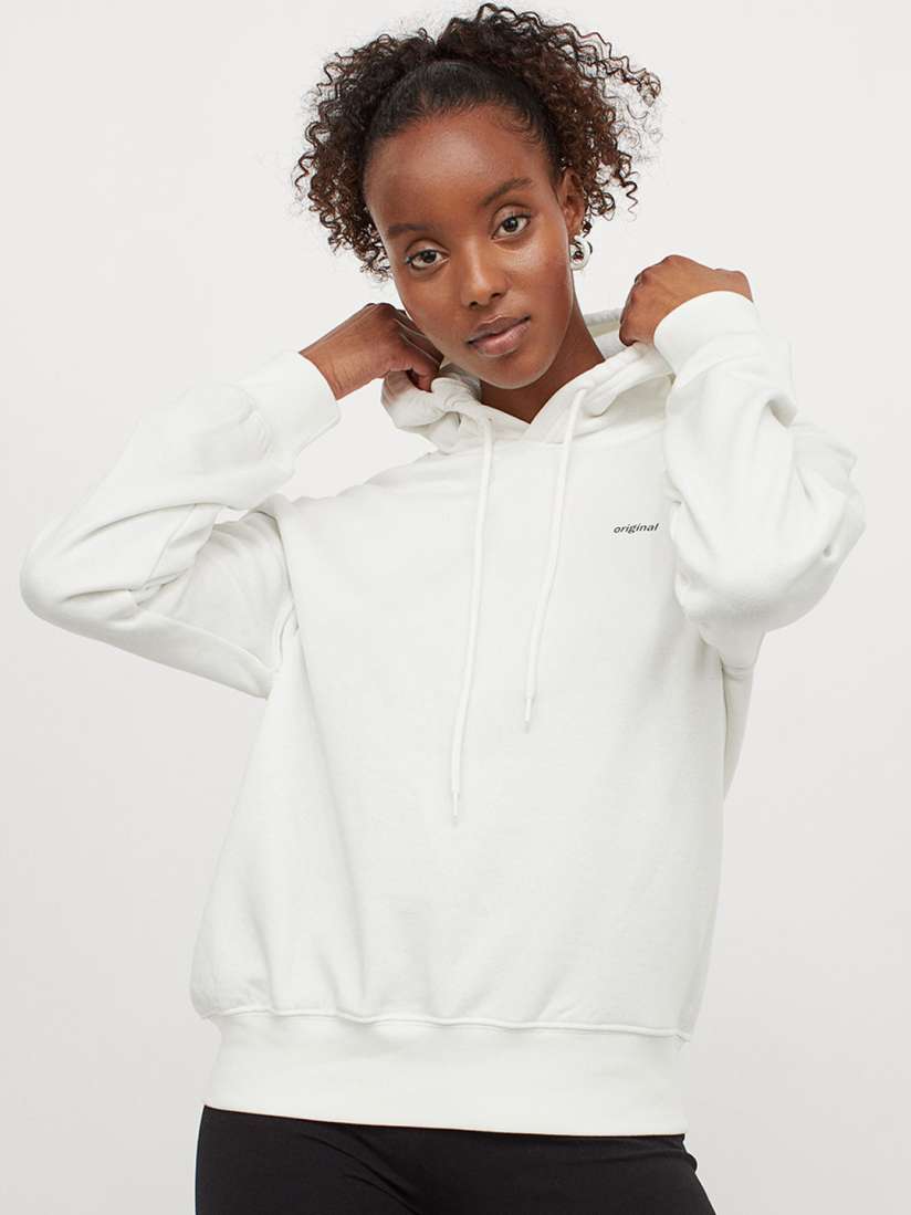 Hoodie h&m white shop