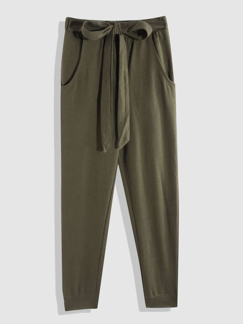Buy UTH by Roadster Girls Olive Green Solid Pleated Joggers Trousers for Girls 15185520 Myntra