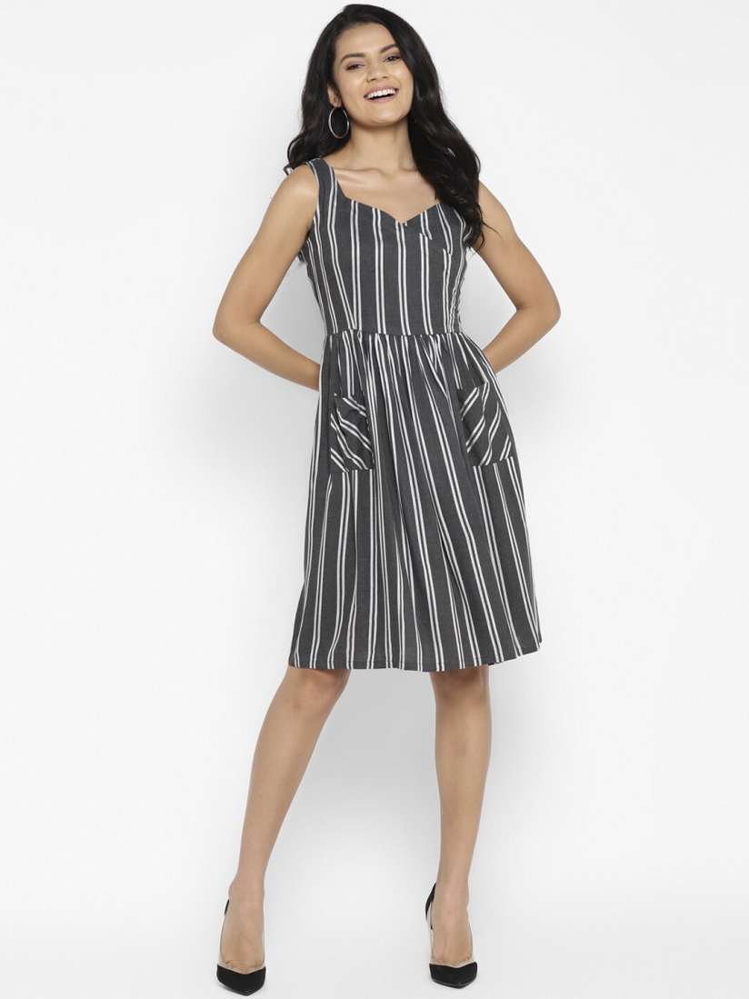 Striped dress myntra cheap