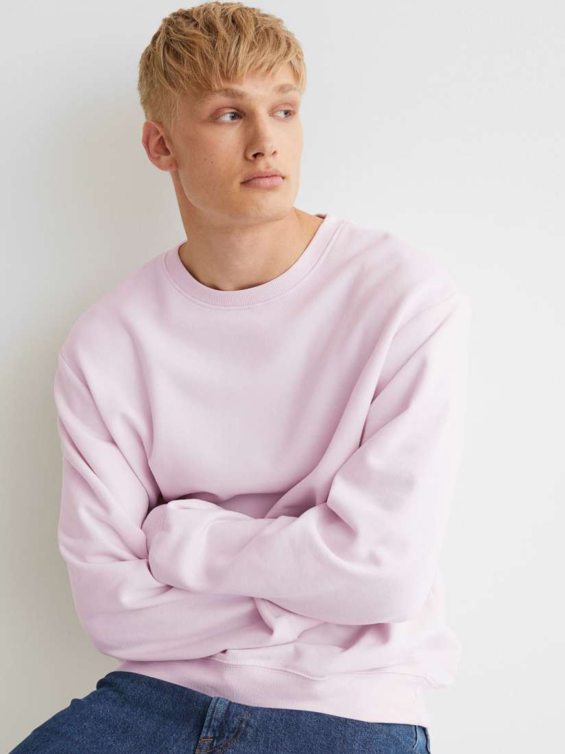 Pink sweatshirt mens h&m new arrivals
