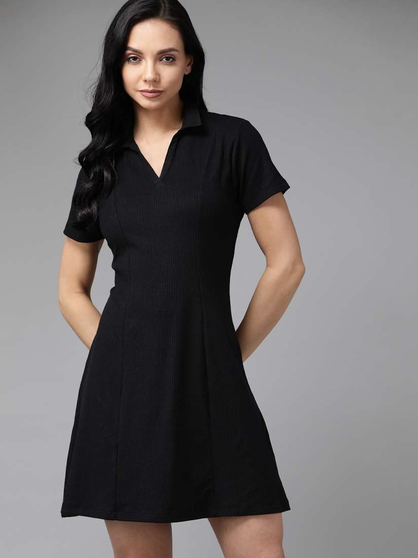 Black dress online myntra hot sale