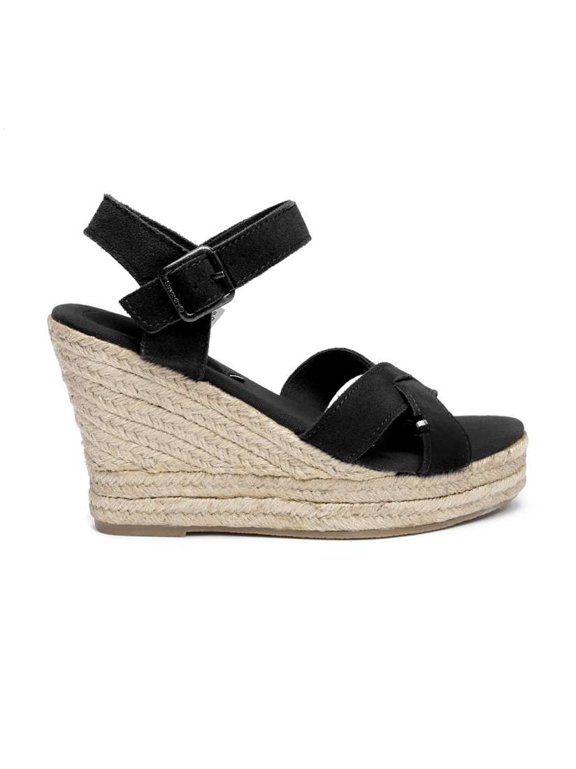 Buy Superdry Women Black Suede Wedges Heels for Women 1520343 Myntra