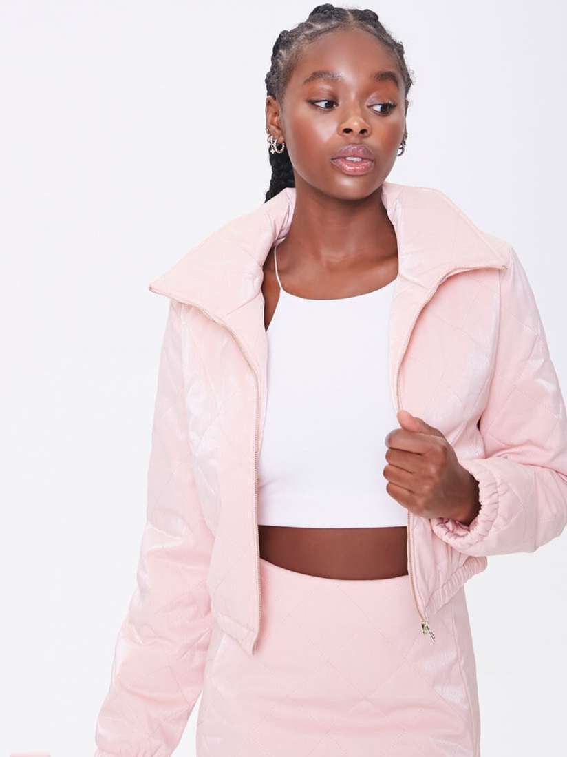Buy FOREVER 21 Women Pink Camouflage Crop Sporty Jacket Jackets for Women 15206444 Myntra