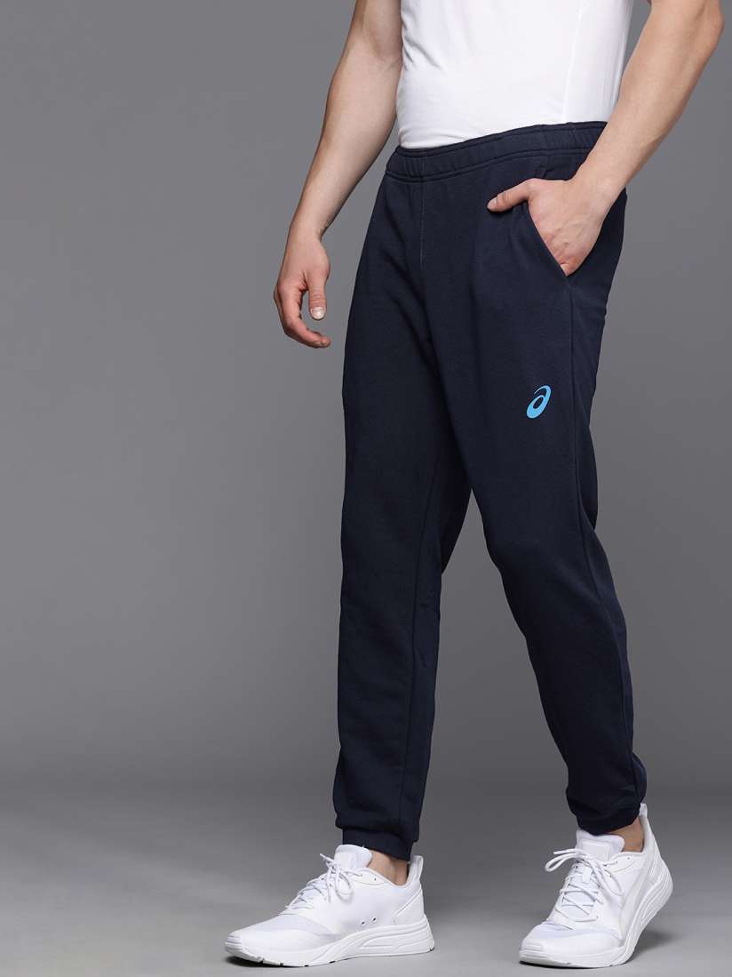 Buy ASICS Men Navy Blue Basic Logo Printed Slim Fit Training Joggers Track Pants for Men 15212176 Myntra