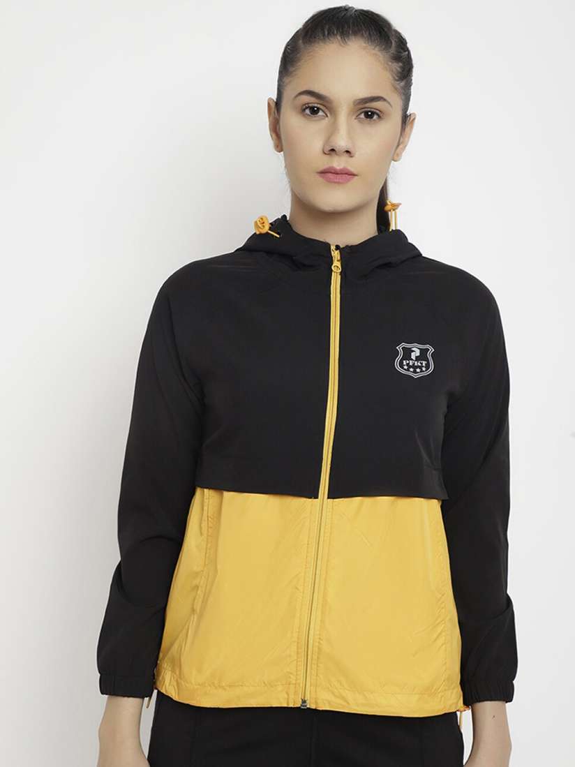 Buy PERFKT U Men Black Yellow Colourblocked Windcheater Antimicrobial Running Sporty Jacket Jackets for Men 15216398 Myntra