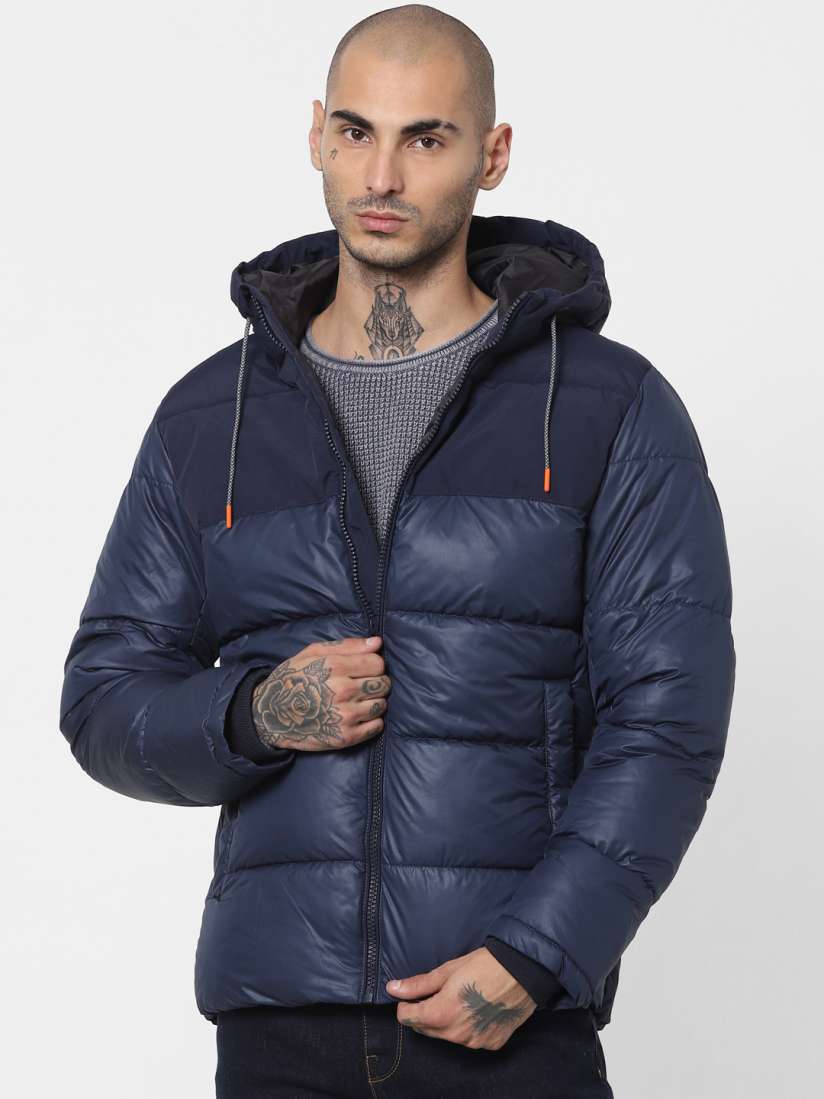 Buy Jack Jones Men Blue Colourblocked Padded Jacket Jackets for Men 15219470 Myntra