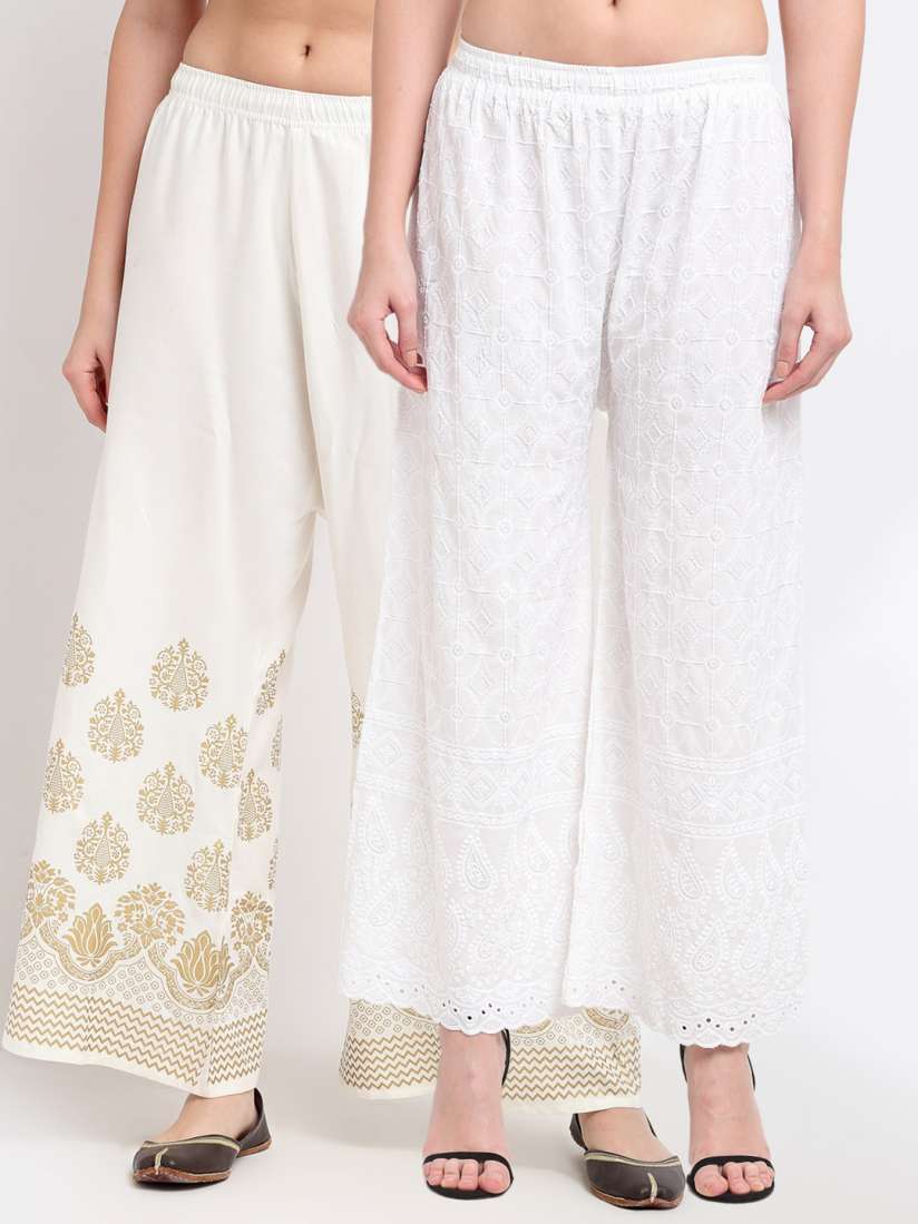 White palazzo myntra sale