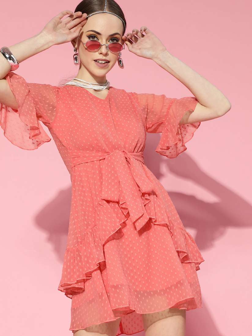 Pink dress myntra store