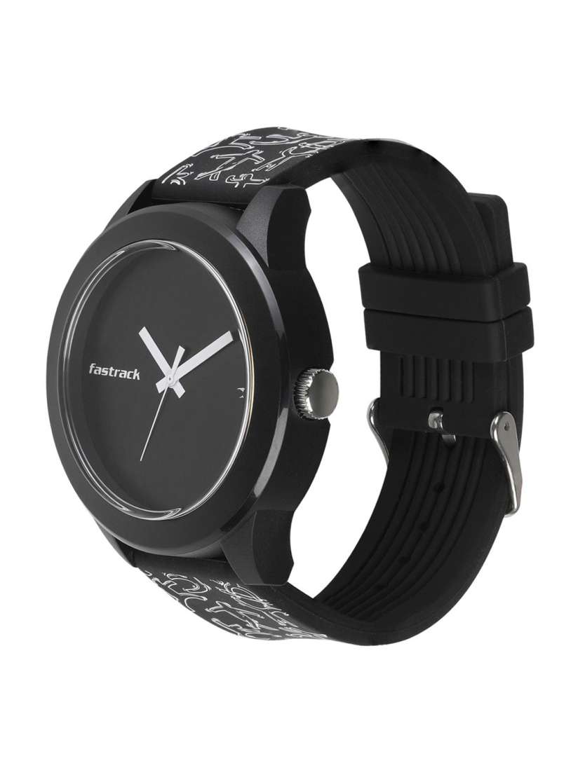 Buy Fastrack Unisex Black Dial Printed Straps Tees Wicked Lines Analogue Watch 38003PP19 Watches for Unisex 15229240 Myntra