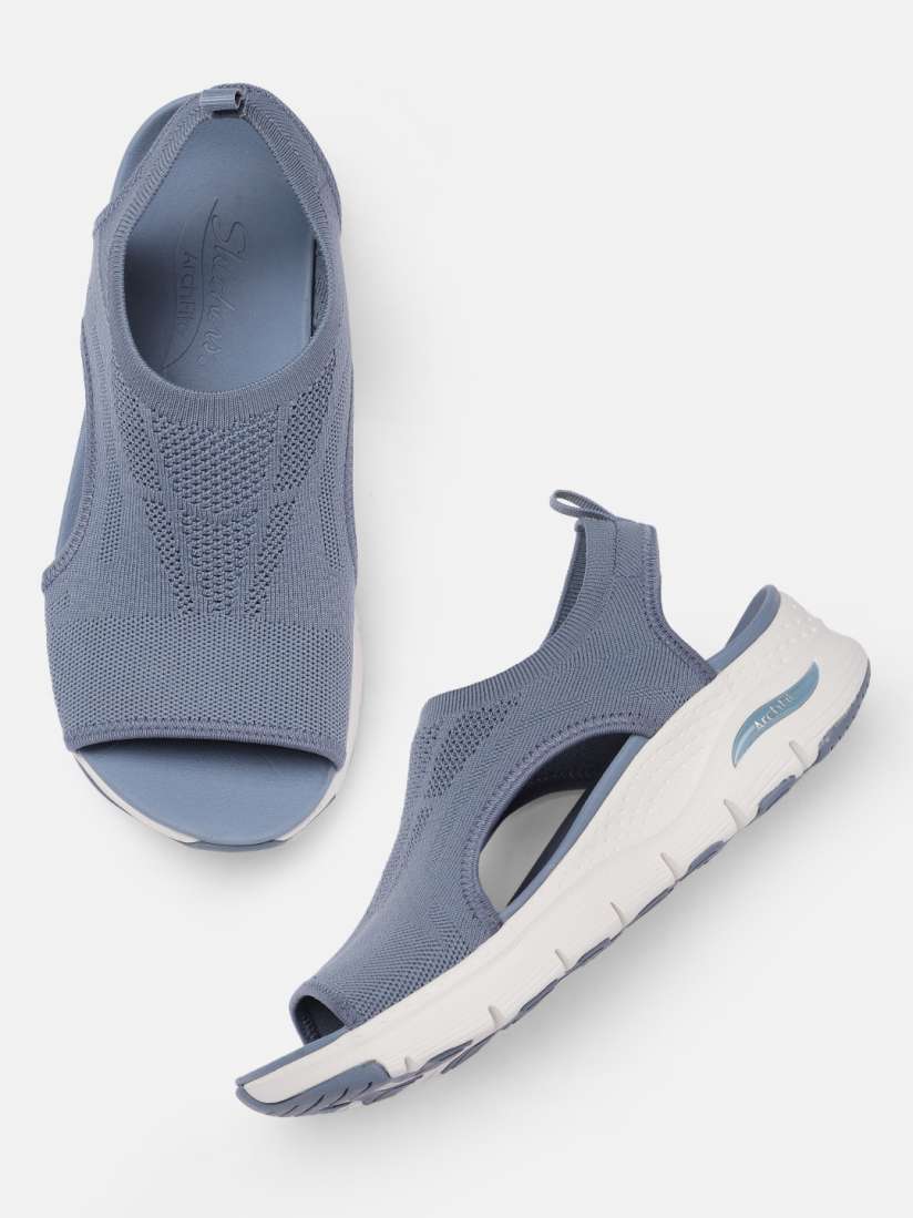 Buy Skechers Women Grey ARCH FIT CITY CATCH Textured Open Toe Flats Flats for Women 15232248 Myntra