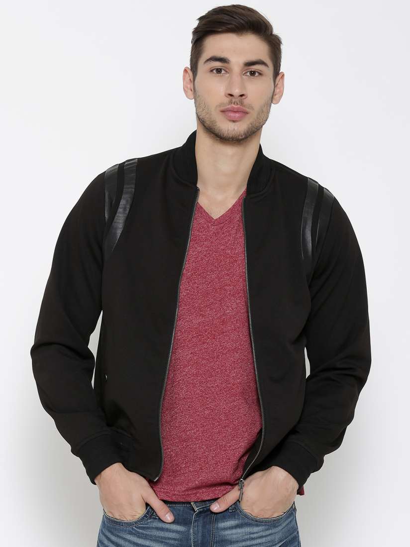 Buy Wills Lifestyle Black Bomber Jacket Jackets for Men 1523296 Myntra