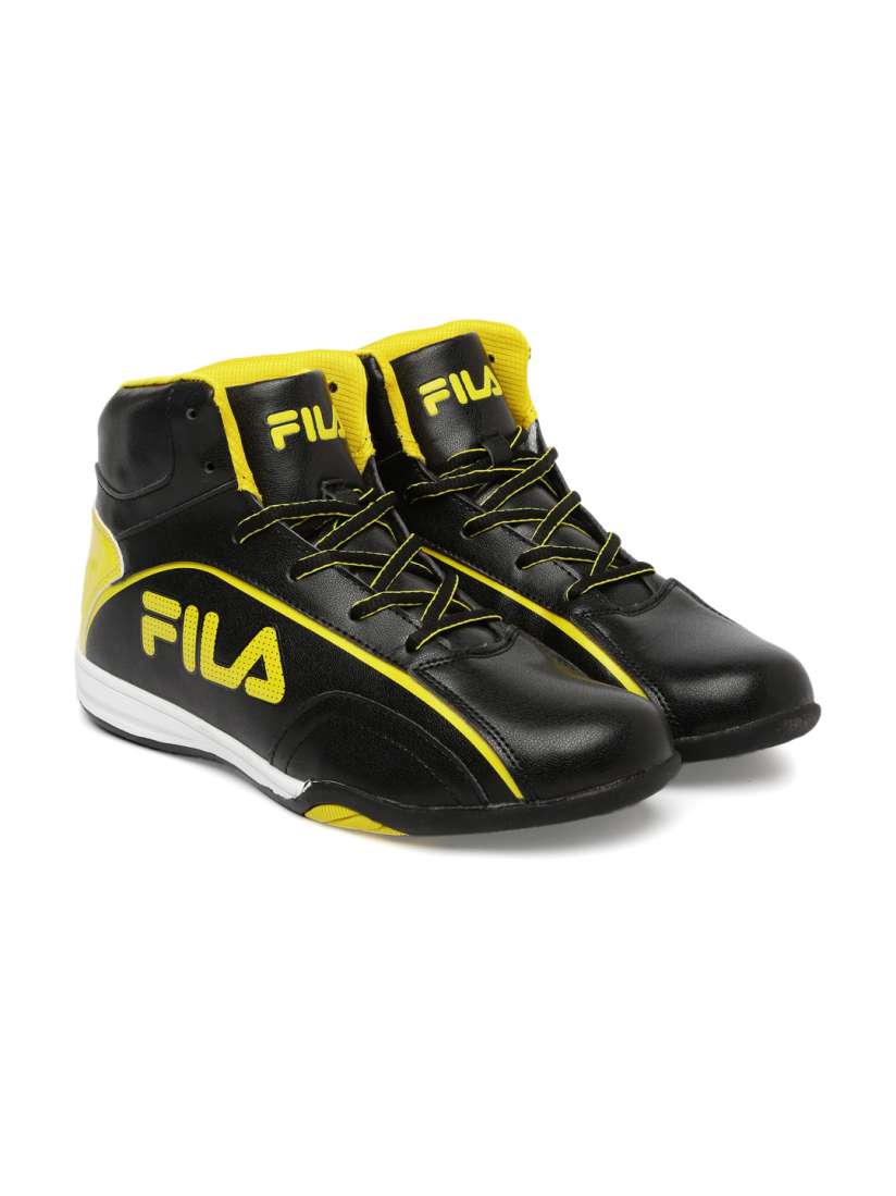 Buy FILA Men Black Yellow High Top Marco Sneakers Casual Shoes for Men 1523442 Myntra