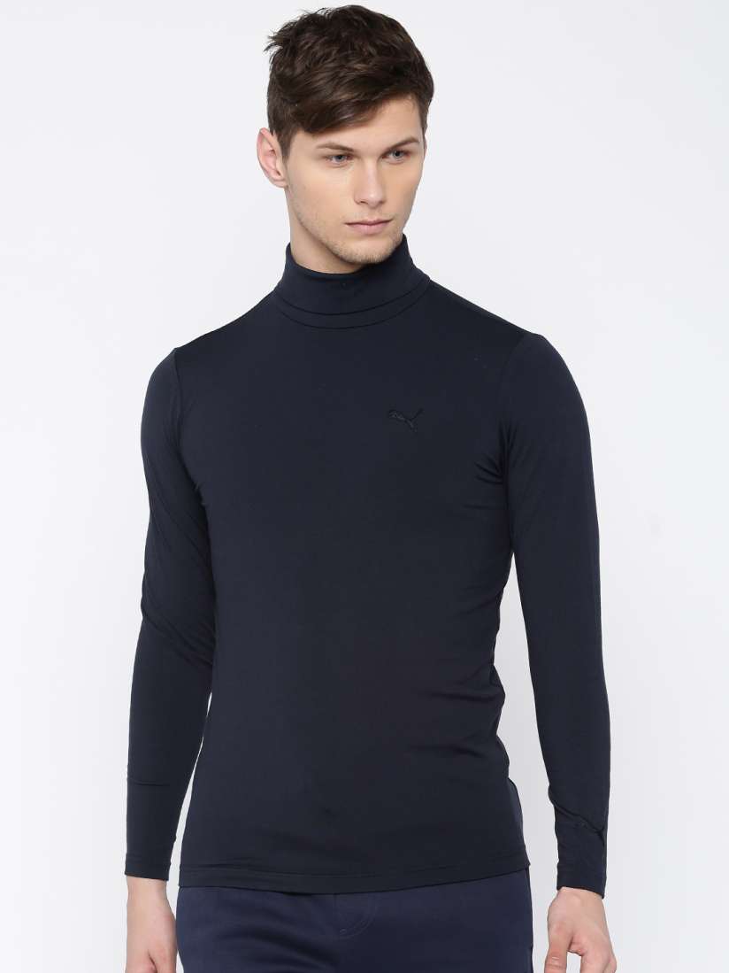 Buy Puma Men Navy Blue Solid Pullover Sweaters for Men 1523529 Myntra