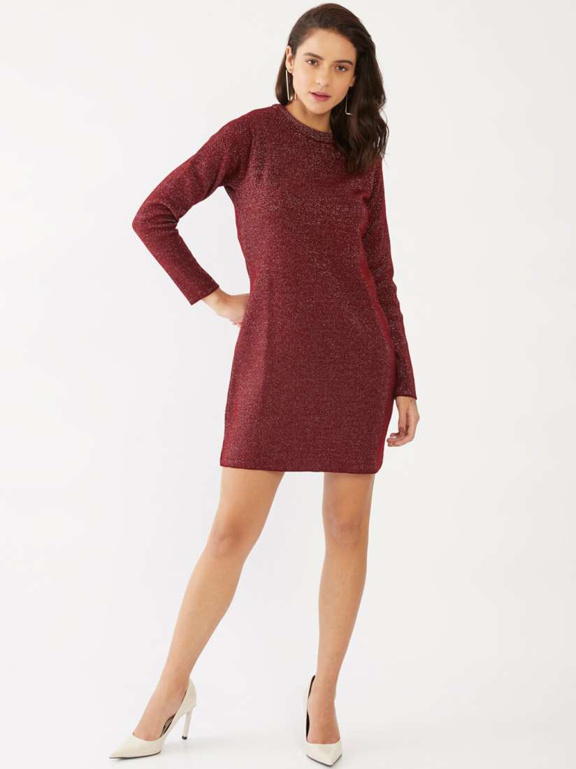 Buy Zink London Women Maroon Sweater Dress Dresses for Women 15235400 Myntra