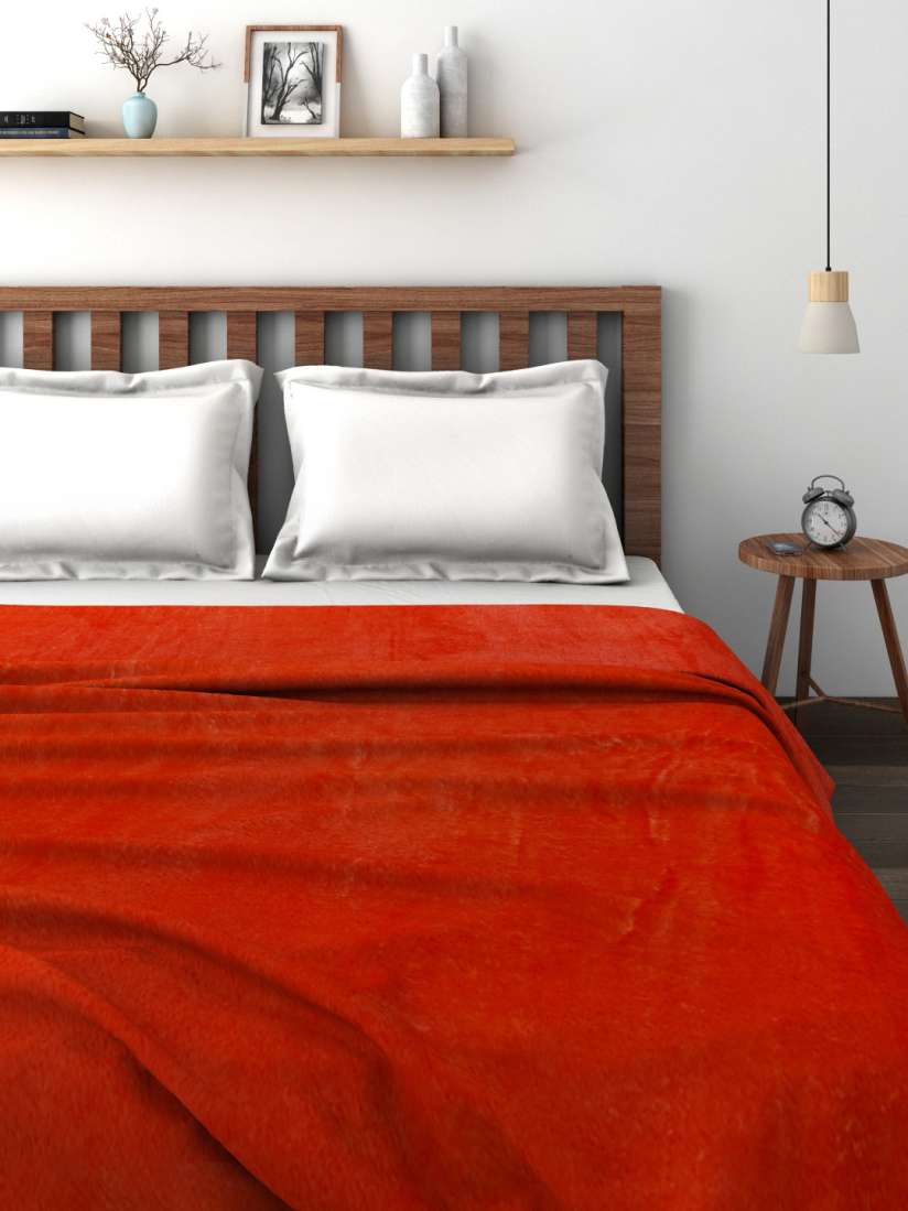Buy Raymond Home Orange Fleece Single Blanket Blankets Quilts and Dohars for Unisex 1523766 Myntra