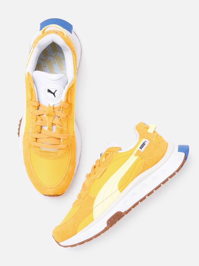 Buy Puma Unisex Yellow Wild Rider Vintage Colourblocked Trainers Casual Shoes for Unisex 15244668 Myntra