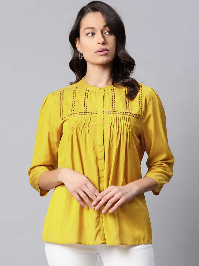 Myntra yellow top clearance