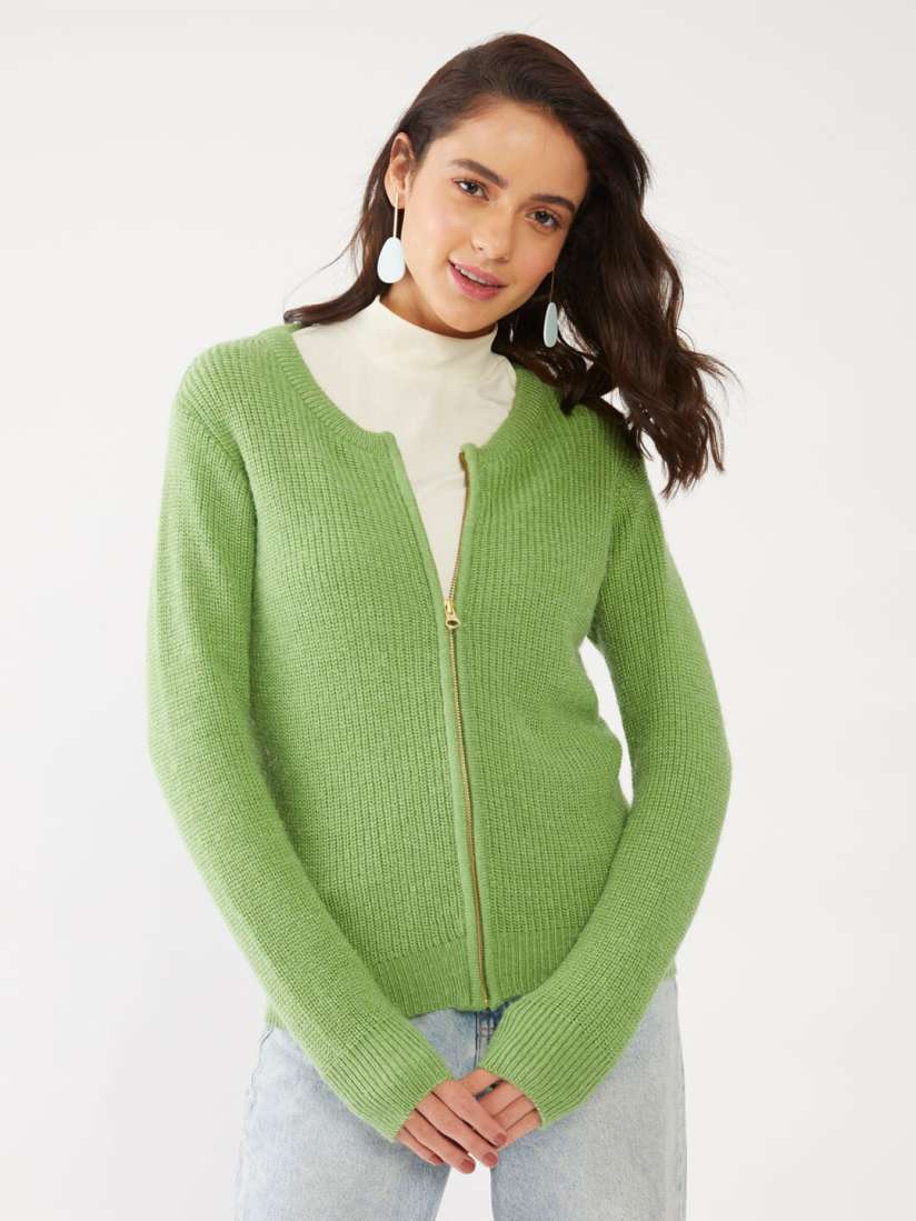 Buy Zink London Women Lime Green Front Open Sweater Sweaters for Women 15246672 Myntra