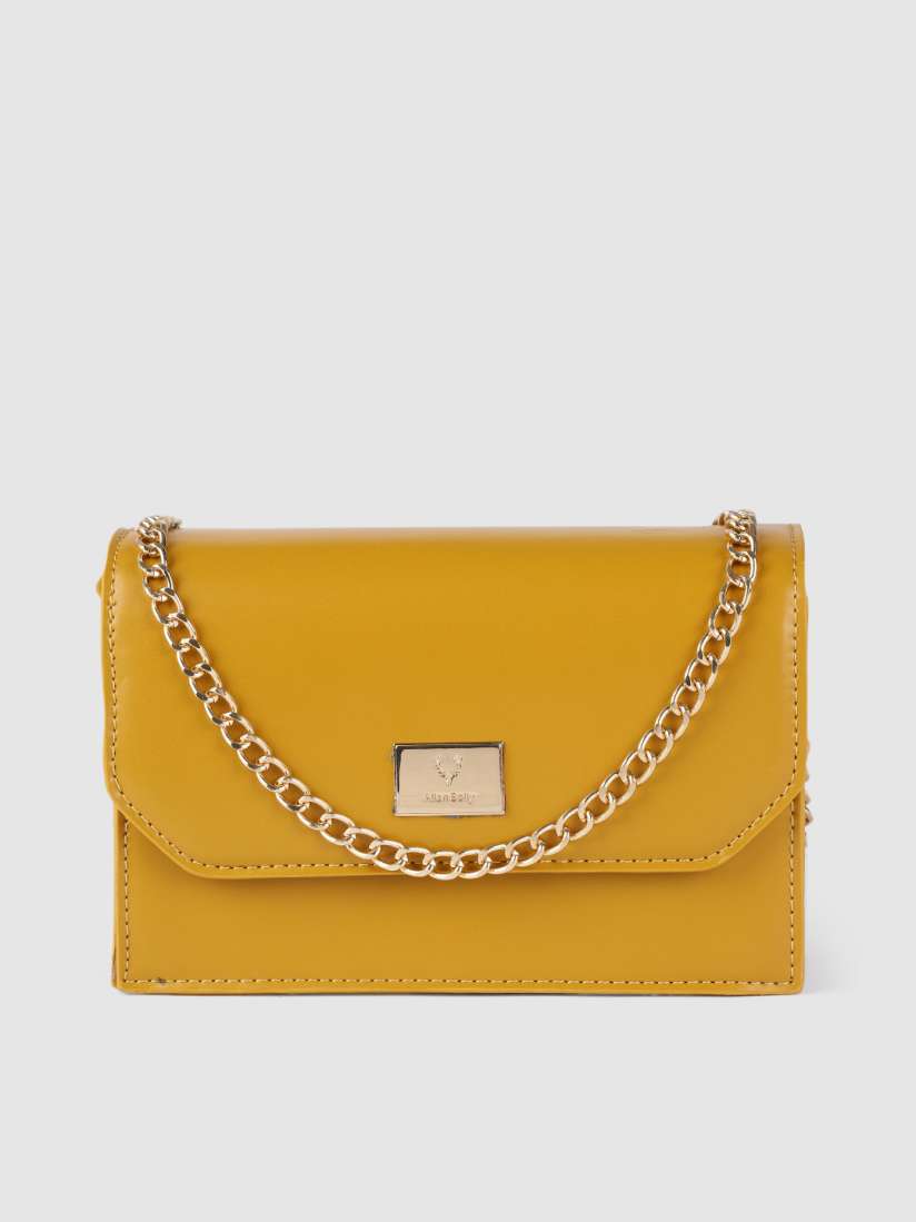 Allen solly mustard yellow handbag on sale