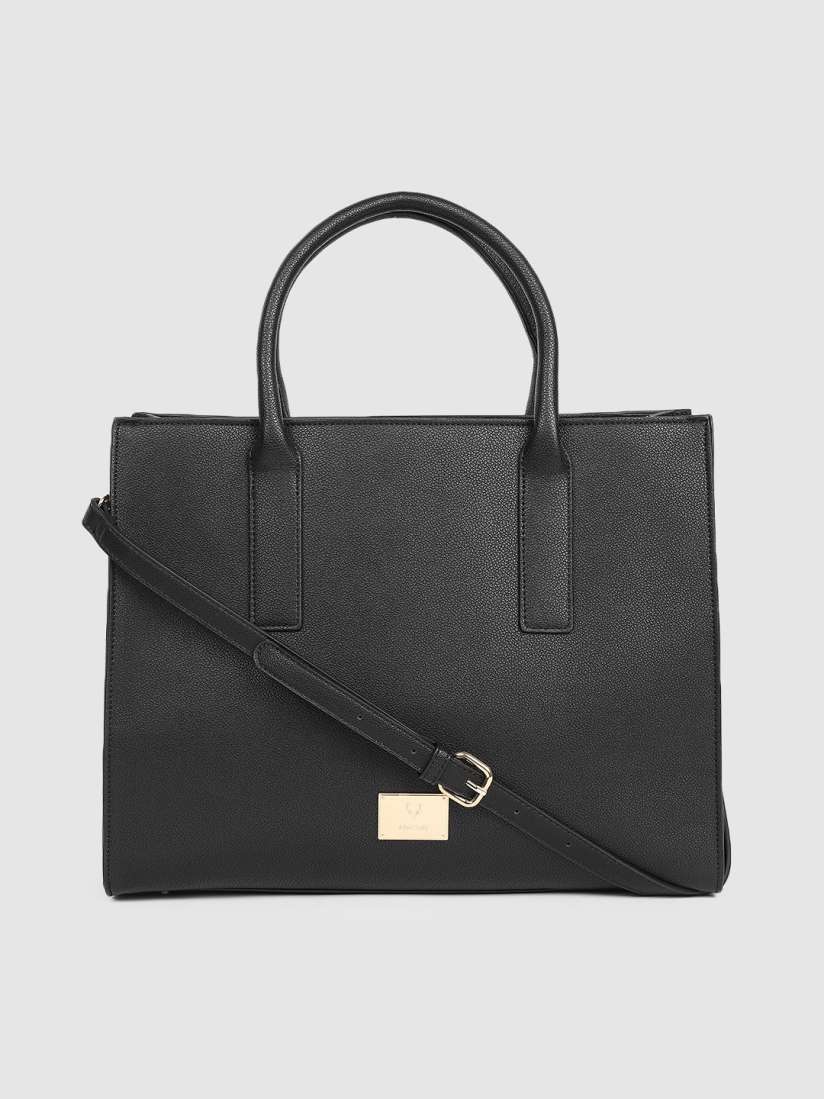 Allen solly black solid handheld bag shop