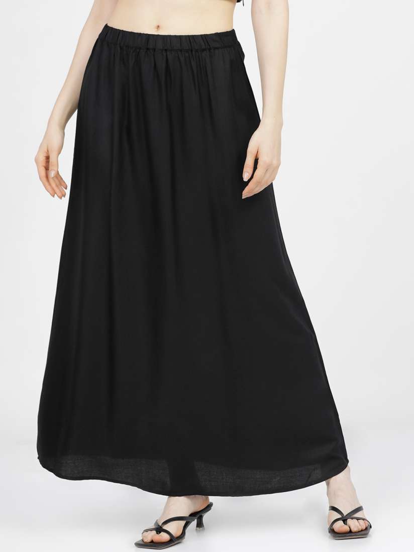 Black skirt myntra shop
