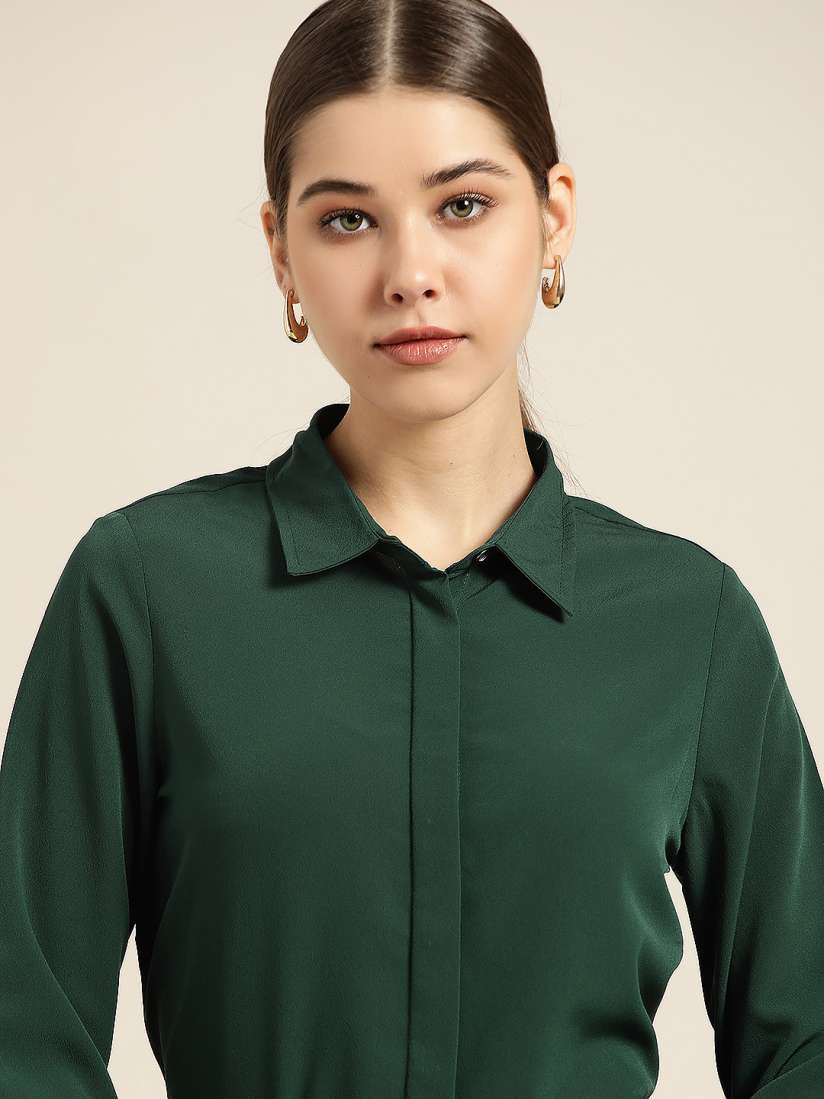 Green casual shirts deals