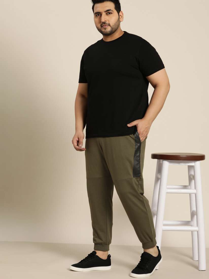Buy Sztori Men Plus Size Olive Green Solid Joggers Track Pants for Men 15254608 Myntra