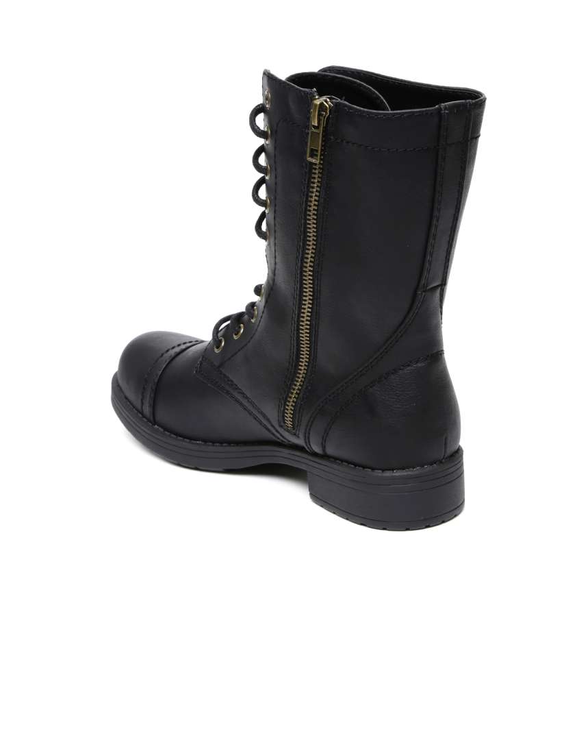 Buy Steve Madden Women Black Flat Boots Boots for Women 1526045 Myntra