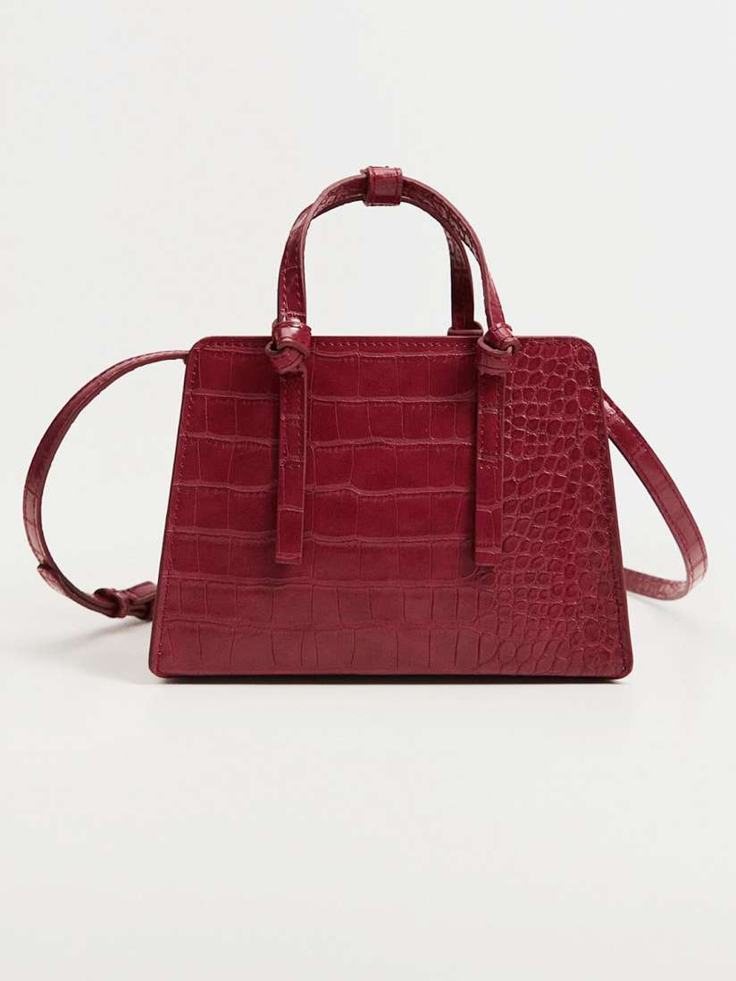 Buy MANGO Women Maroon Croc Textured Structured Handheld Bag Handbags for Women 15274270 Myntra