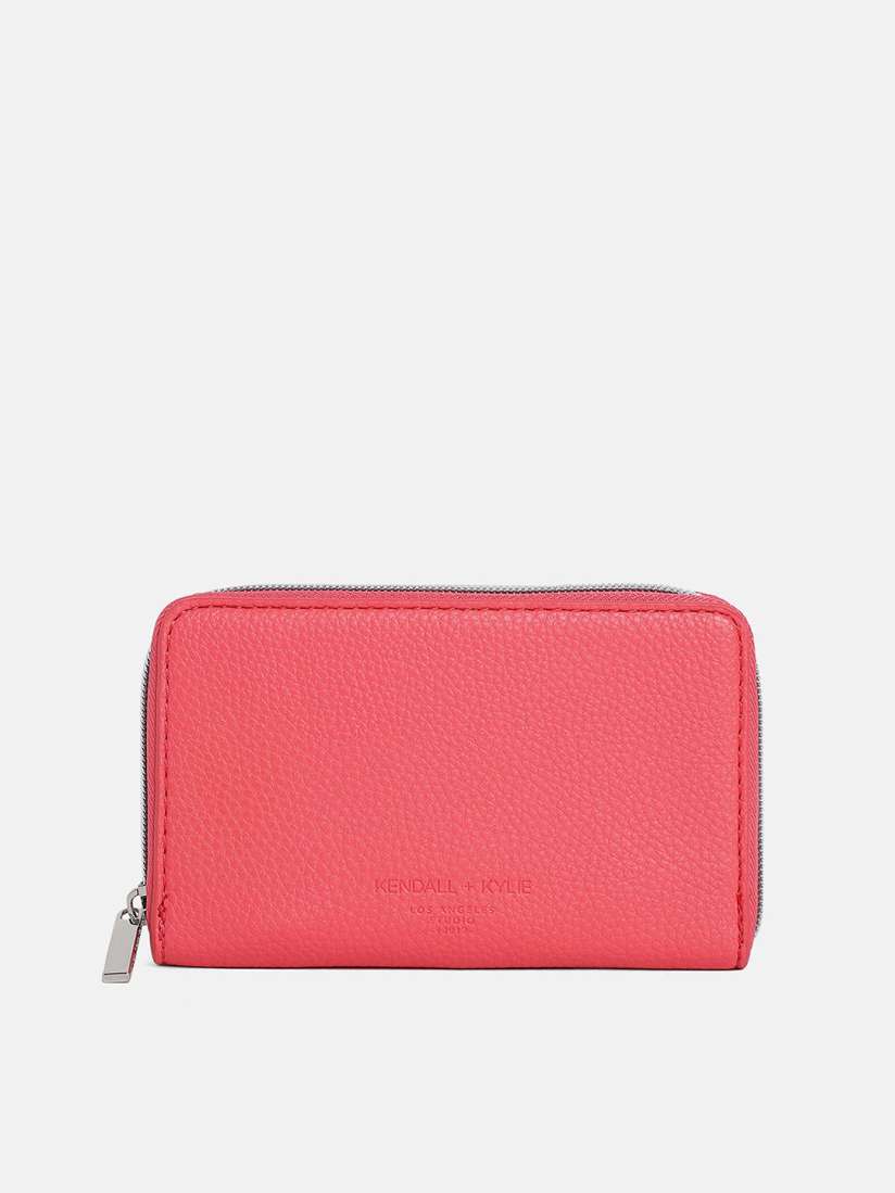 Buy KENDALL KYLIE Women Fuchsia Textured Leather Zip Around Wallet Wallets for Women 15276380 Myntra