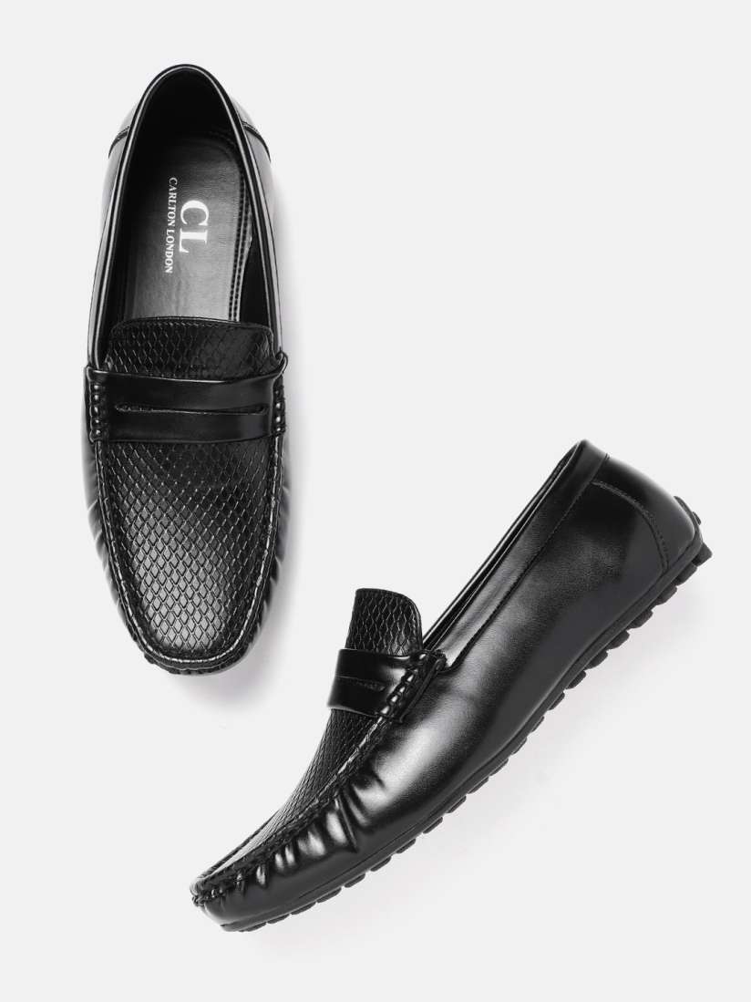 Buy Carlton London Men Black Snakeskin Textured Penny Driving Shoes Casual Shoes for Men 15282084 Myntra