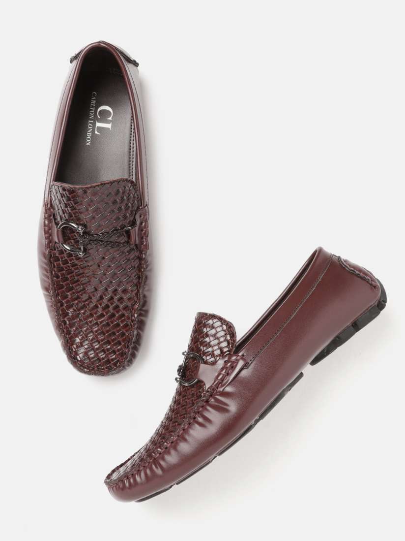 Buy Carlton London Men Burgundy Basketweave Textured Driving Shoes Casual Shoes for Men 15282092 Myntra