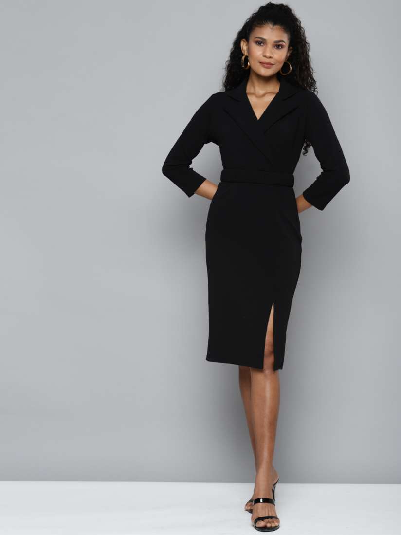 Myntra black dress cheap