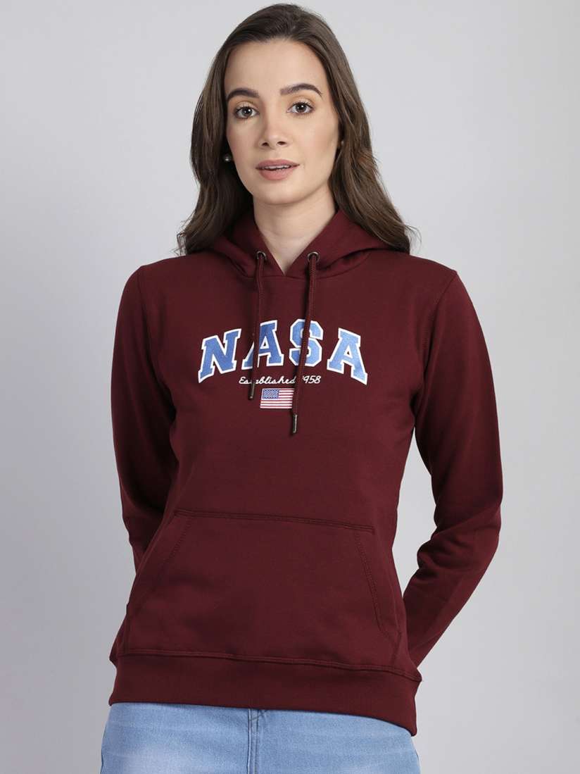 Buy Free Authority Women Maroon NASA Printed Sweatshirt Sweatshirts for Women 15303468 Myntra