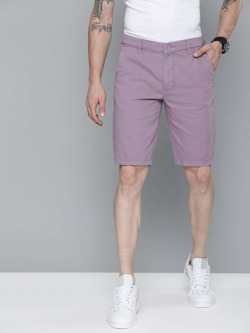 Buy The Indian Garage Co Men Purple Slim Fit Cotton Chino Shorts Shorts for Men 15314168 Myntra