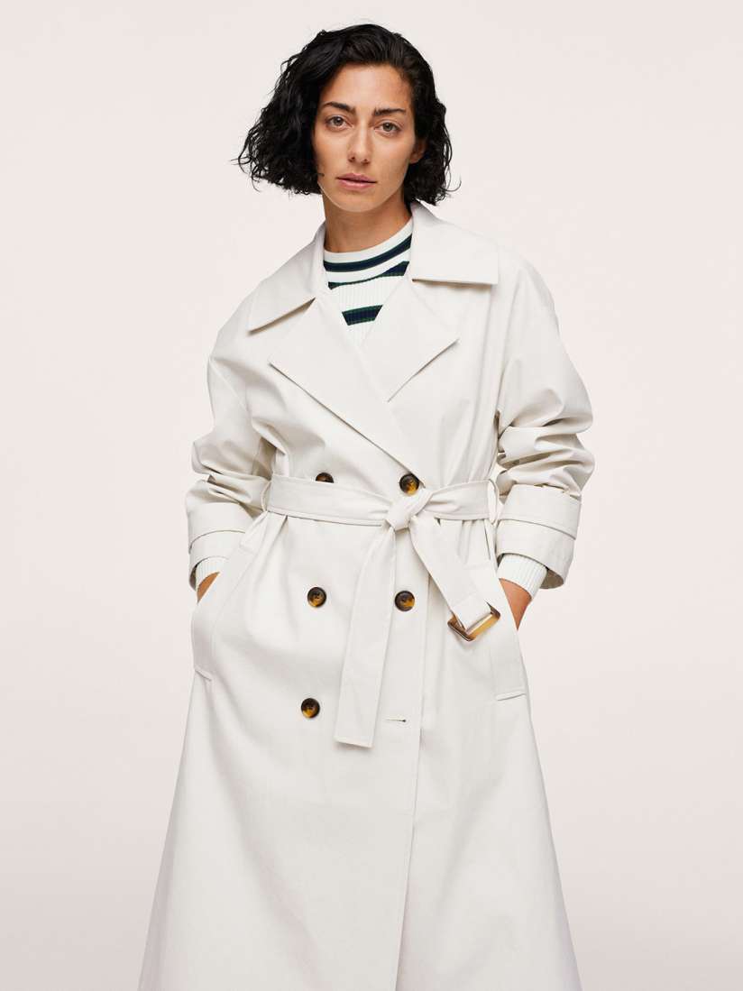 Mango white trench coat clearance