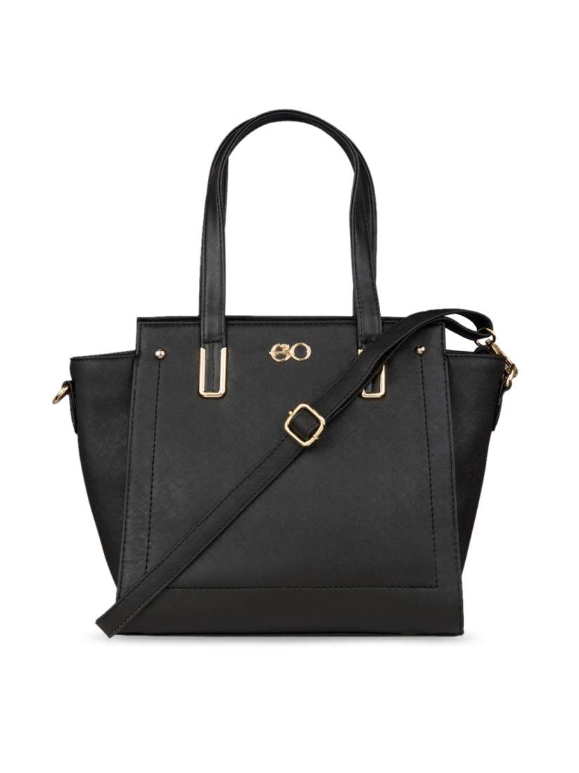 Buy E2O Black PU Structured Handheld Bag Handbags for Women 15318988 Myntra