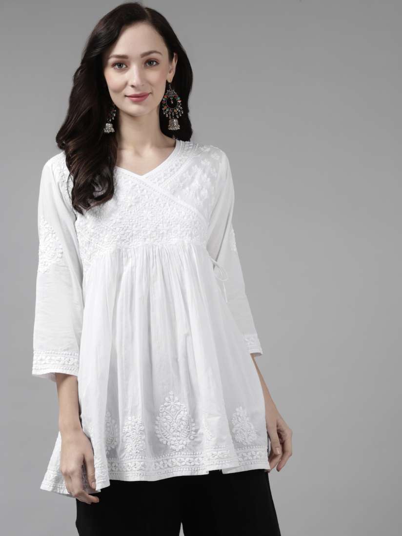 White anarkali myntra best sale