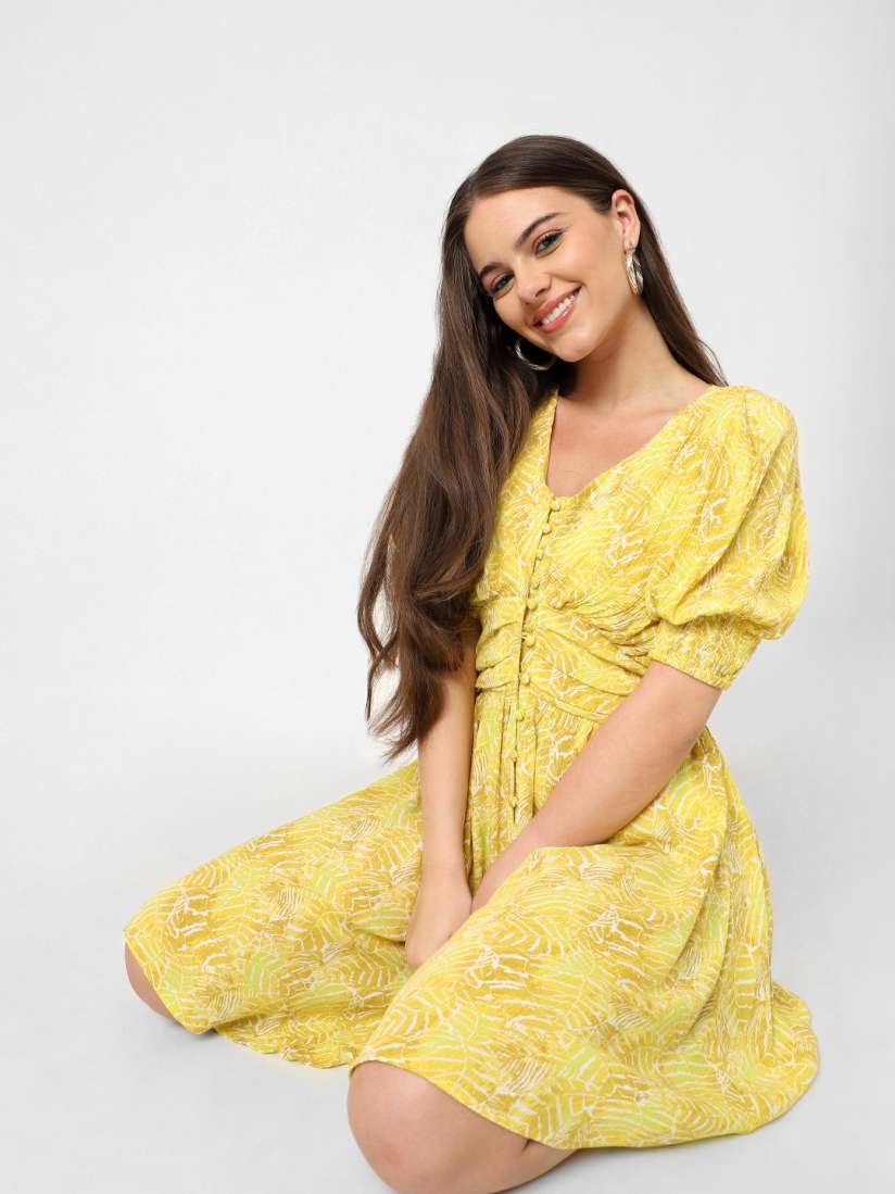 Buy ONLY Women Yellow Floral Dress Dresses for Women 15320338 Myntra