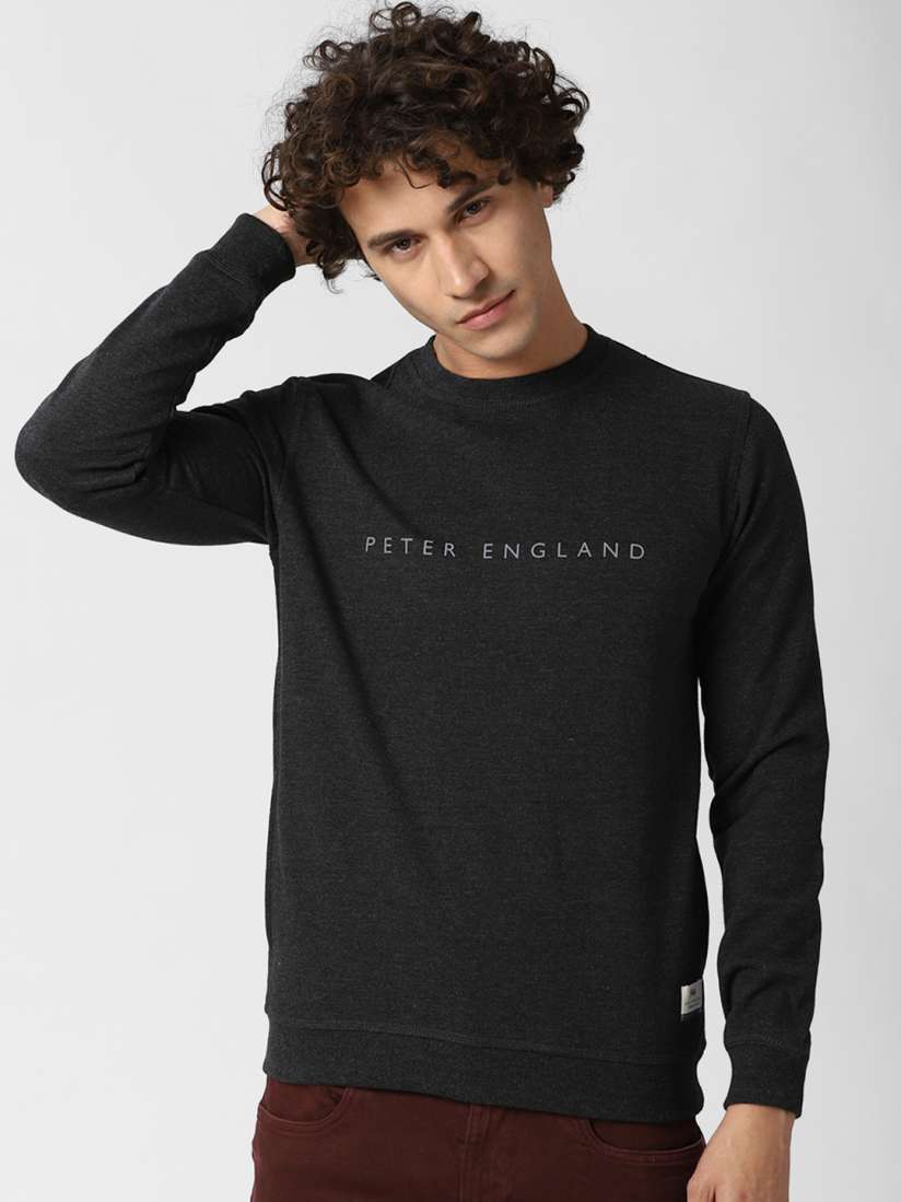 Buy Peter England Casuals Men Grey Sweatshirt Sweatshirts for Men 15323396 Myntra